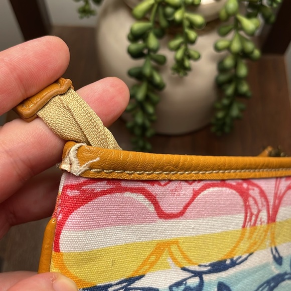 MONOGRAM “C” multicolor wristlet // colorful stripes // zipper closure - Picture 6 of 15